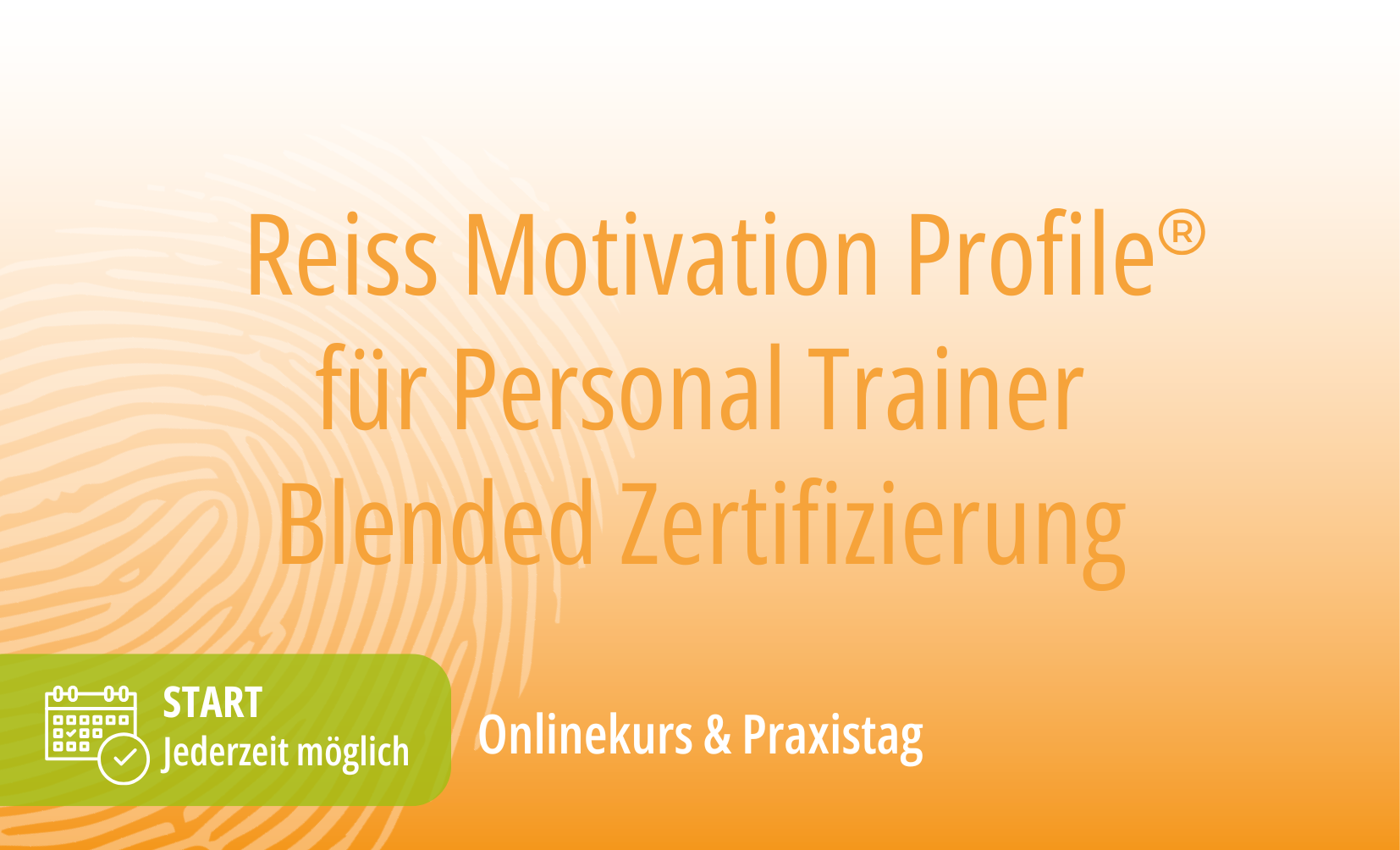 Zertifizierung zum Reiss Motivation Profile Master für Personal Trainer Blended Learning